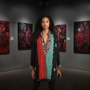 Vintage 80s Art to Wear Carole Little Moulin Rouge Jacket Floral Artistic 8